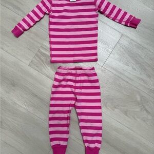 Hanna Andersson Pink and White Striped Kids Pajama Set